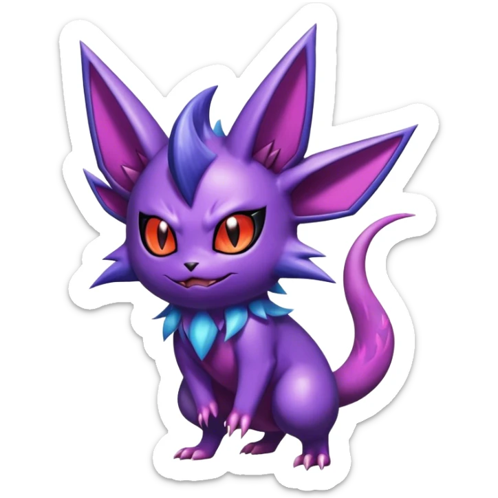 Shiny Dark Noibat-Espeon-Gengar-Litten-Nidorino-fusion-hybrid full body sticker