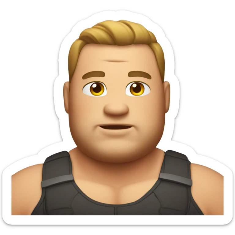 chubby muscular man sticker
