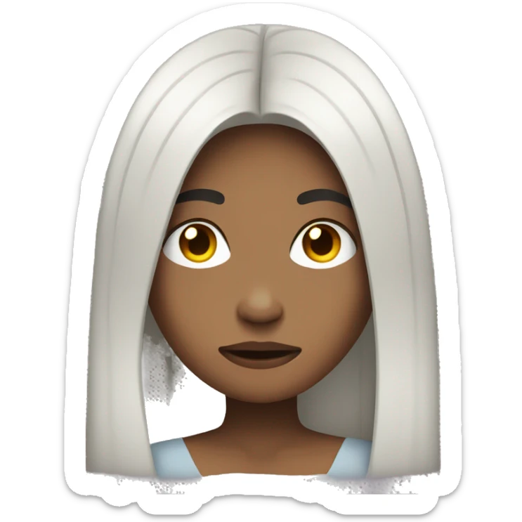 Emoji black-haired woman with long straight hair holding her head with her hands in despair sticker