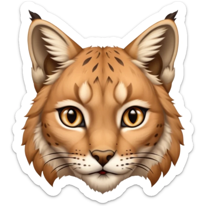 A high-resolution photo-realistic digital illustration of a majestic lynx, chest upward A high-resolution, photo-realistic digital illustration of a majestic young Eurasian lynx, shown from the shoulder upwards with lynx markings sticker