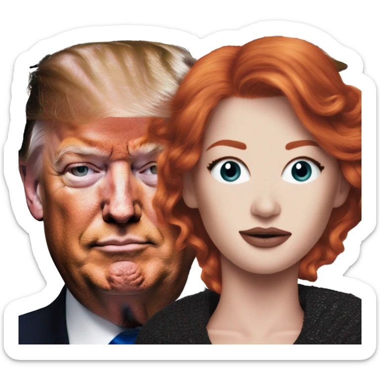 Trump and a redhead man on the cover of Vougue magazine  sticker