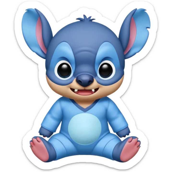 crie um memoji do personagem stitch onde ele esteja de pijama com carinha de sono sticker