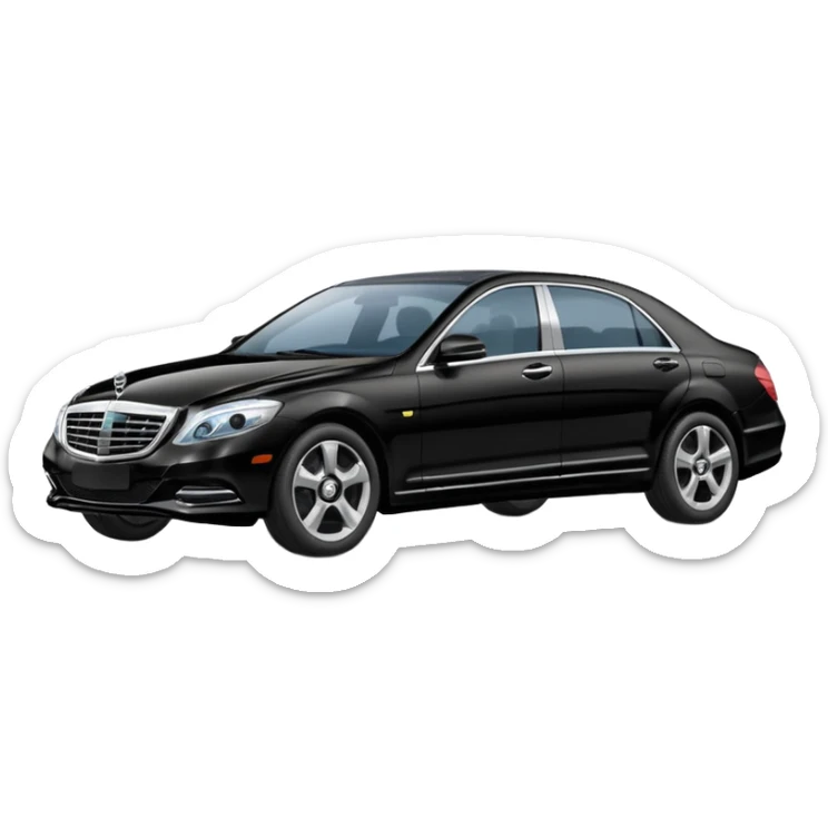 Crée-moi une voiture noire, berline, très classe La voiture  en long 2025classe S que d’un côté  sticker