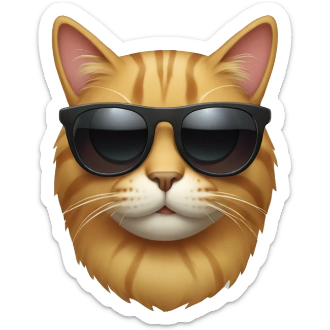Cat with sunglasses sticker