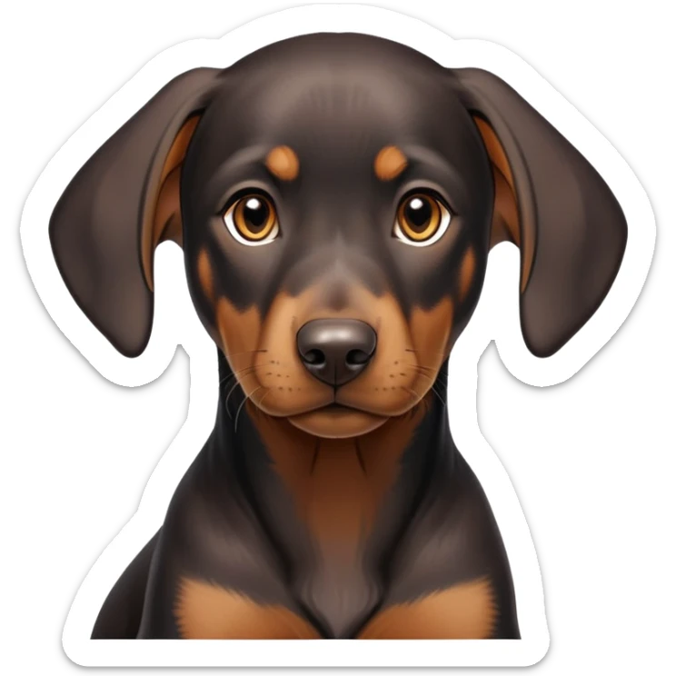 cinematic-noble-doberman puppy-portrait-emoji,-poised-and-regal,-with-a-strong,-athletic-build-and-a-lustrous,-well-groomed-black and tan fur,-deep-set-soulful-brown-eyes,-simplified-yet-sharp-and-sophisticated-features,-highly-detailed, sticker