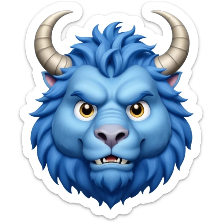 Blue Beast with horn from Beauty and the Beast Movie sticker