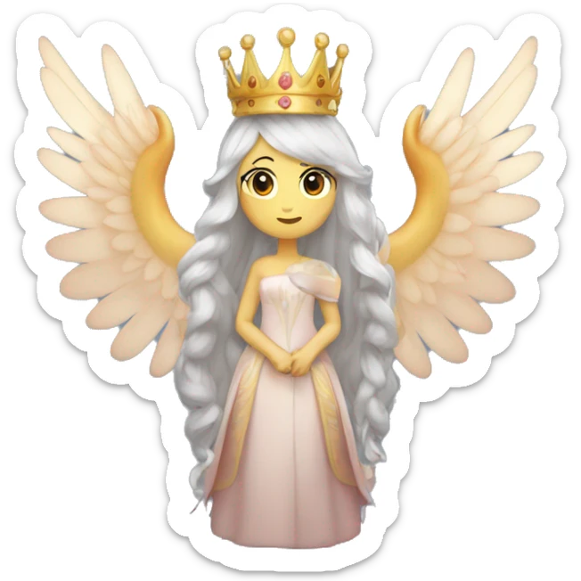 a emoji for a discord owner named FL4V with wings and a crown on the letter F and the server hennway sticker