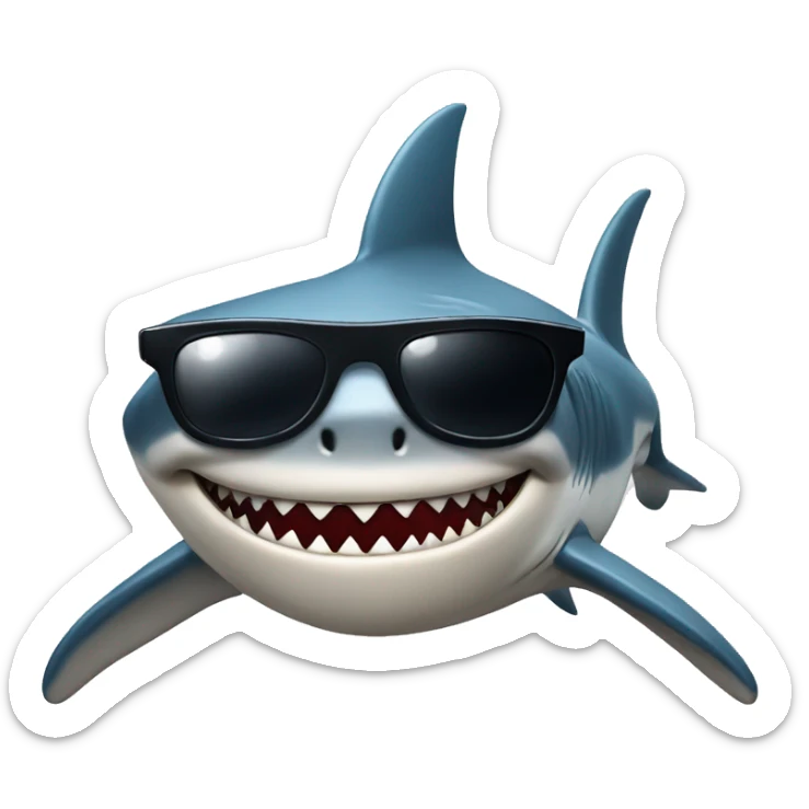 Shark with sunglasses sticker
