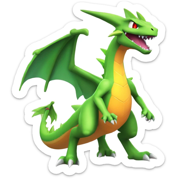 Cool Edgy Fakemon-Pokémon-Flygon-Charizard-Spyro With Full Body Detailed High Quality sticker