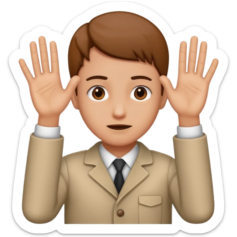A person holding up their hands innocently (like they were accused of a crime) sticker