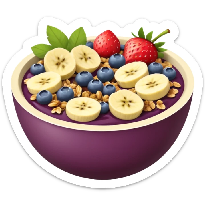 Vaso con açai, que lleve granola plátano arándanos y frutillas sticker