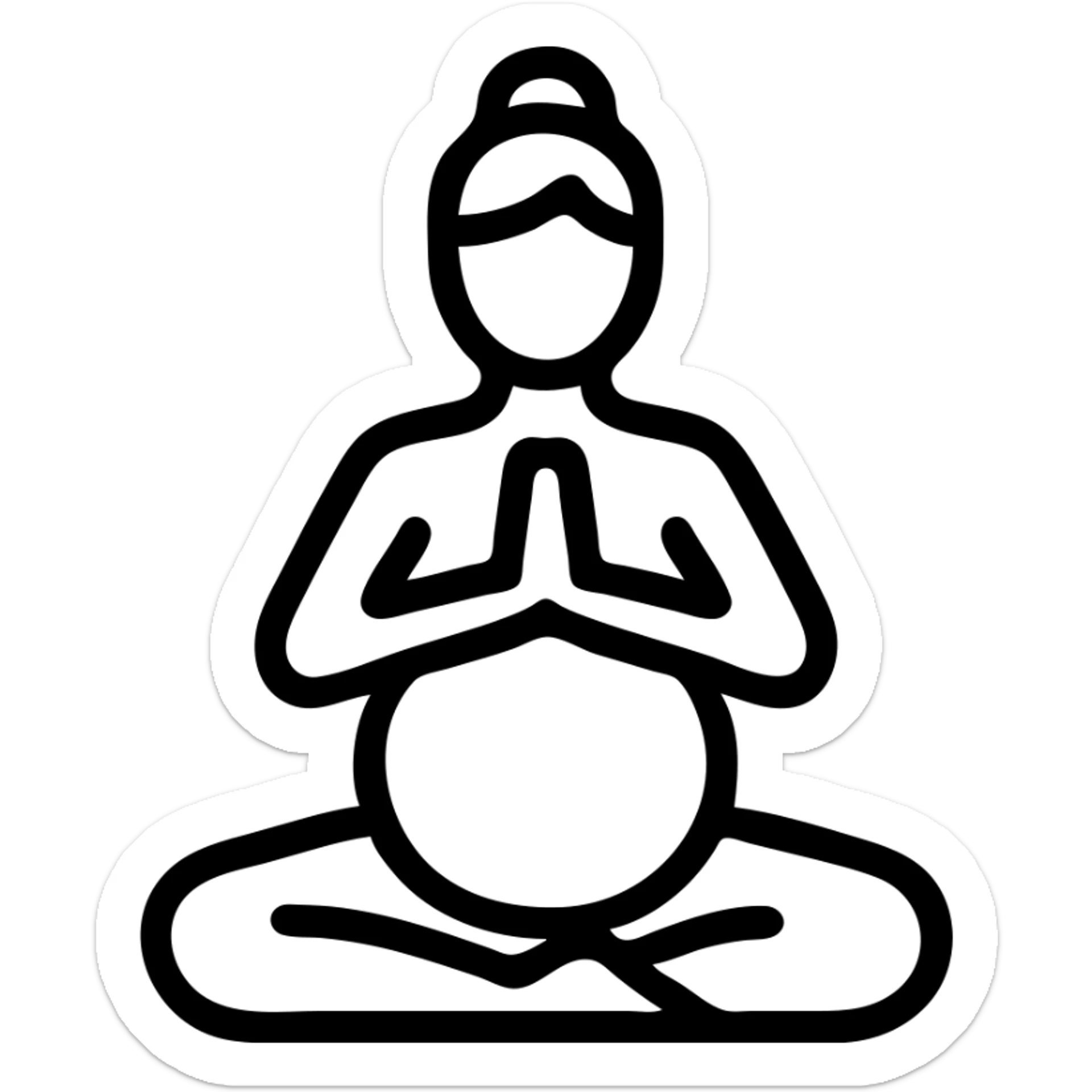 icon on the theme of prenatal yoga classes. image of a person in asana pose sticker