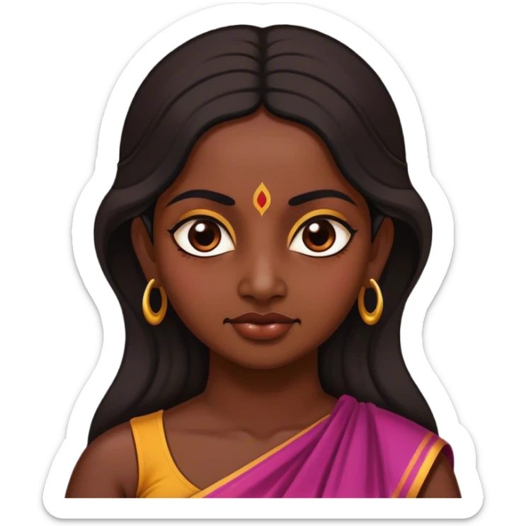 A Tamil Nadu woman with very dark skin and a giant posterior sticker