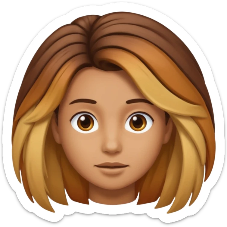 person living in desert just face, hair showing, different hair colors sticker