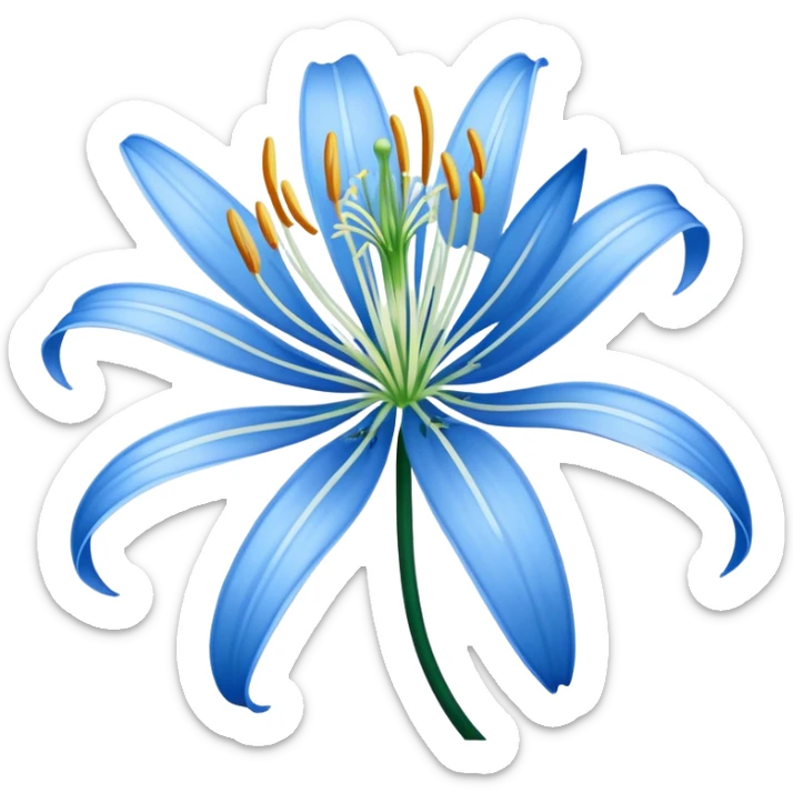 Spider lily blue sticker