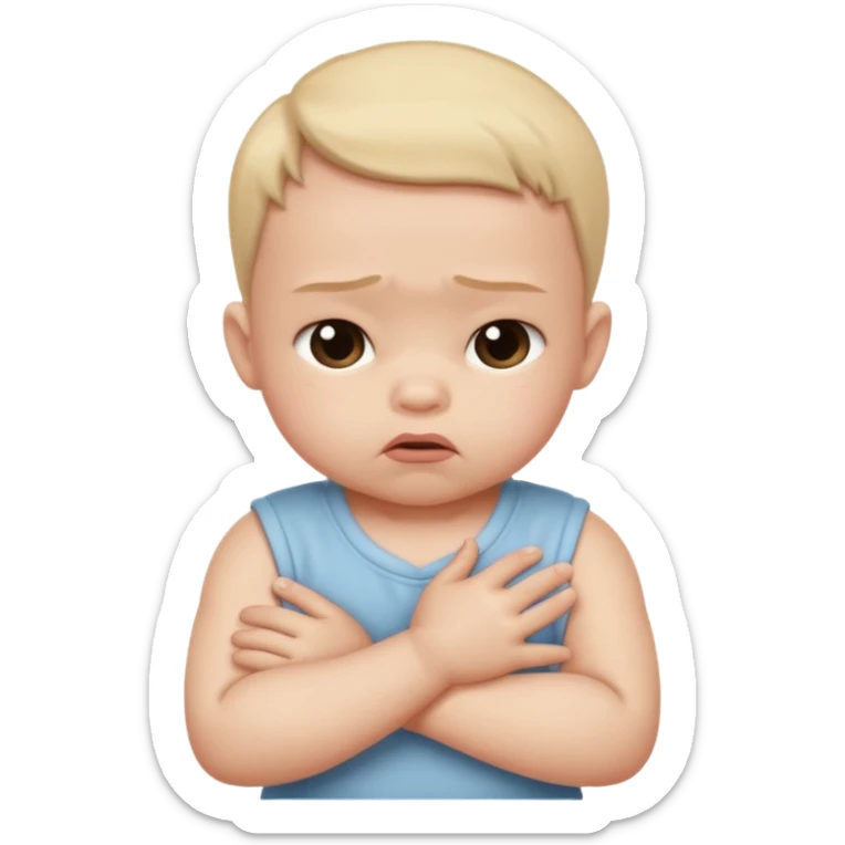  🥺 Pero con manitas y cruzadas como un bebé diciendo porfis y sacando su trompita sticker