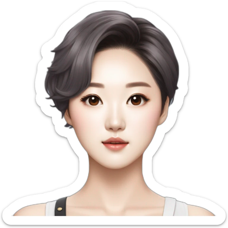 KPOP music group Aespa member Kim Min-jeong in short hair sticker