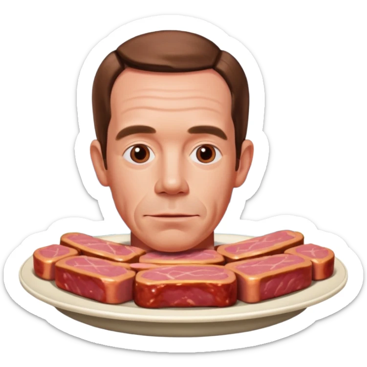  SPAM meat jeff koons style surrealist art french portrait landscape  sticker