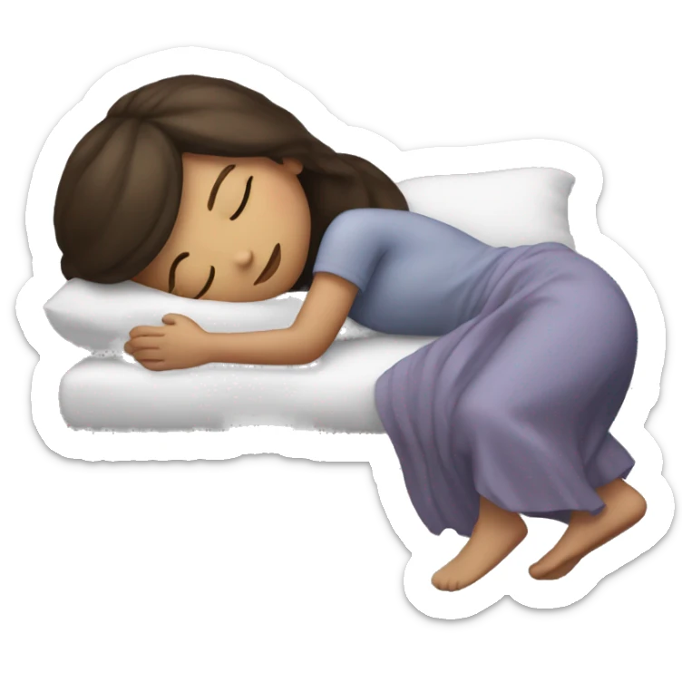 Brunette girl sleeping sticker