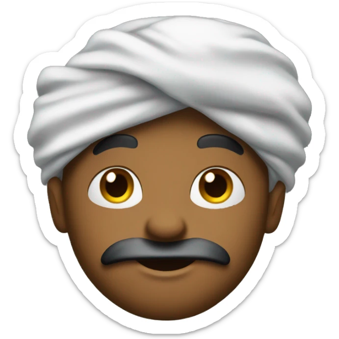 Emoji that resembles popular artist yeat with a black shaggy turban  sticker