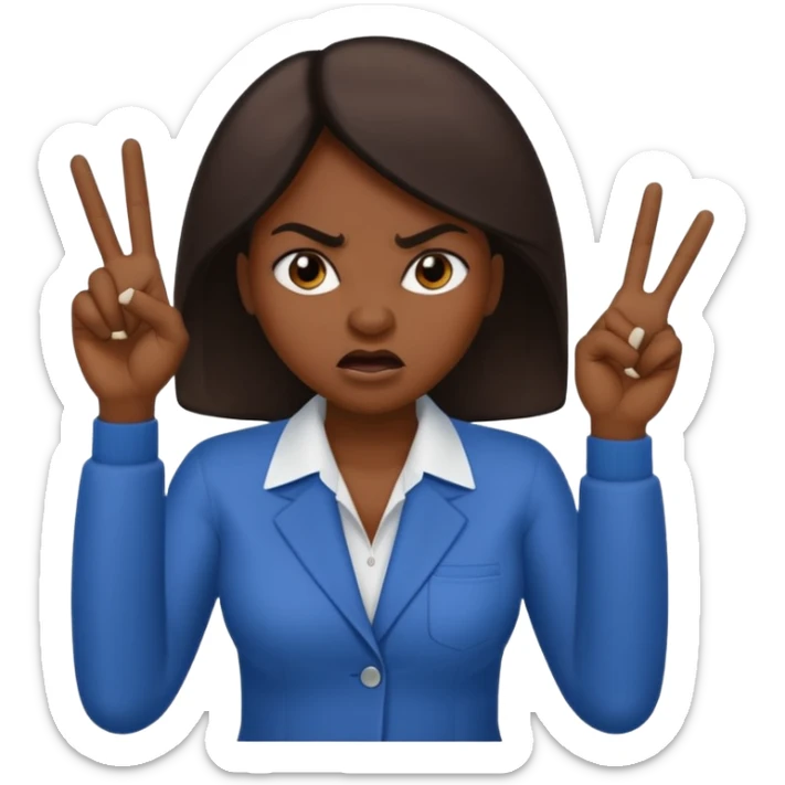 Letters saying “don’t PMO” meaining “don’t piss me off” With an angry lady standing behind the letters with her fingers up  sticker