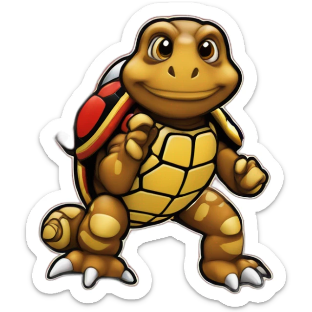 University of Maryland Mascot Testudo the terrapin, Red shell diamond back colors matching maryland flag red gold black yellow sticker