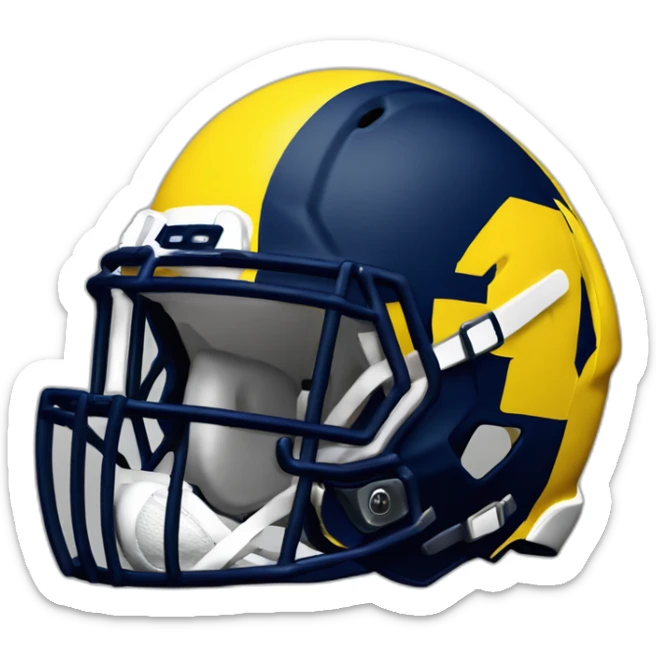 university of michigan football helment with michigan block m sticker