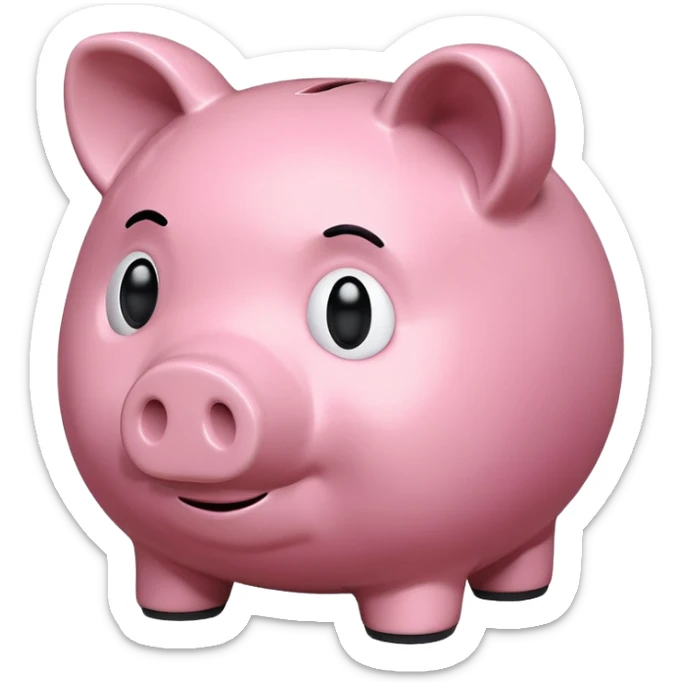 emoji of sad piggy bank, right view sticker