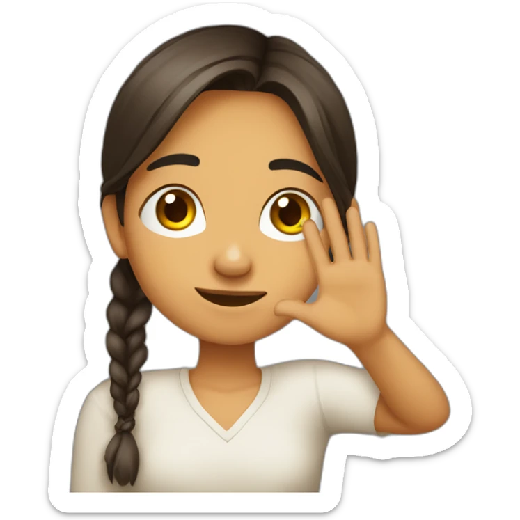 indian Gujarati teenager funny taunt holding up a L shape with her hand on her her forehead sticker