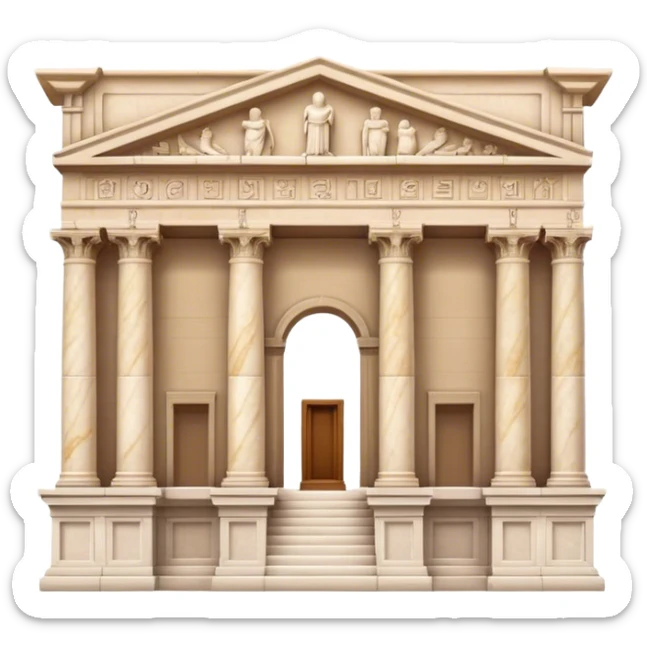 The Library of Celsus Landmark Emoji – Depicting its marble facade, carved columns, and statues. sticker