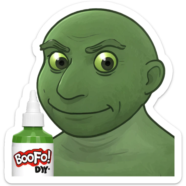 Blonde girl with a bottle of hair dye  sticker