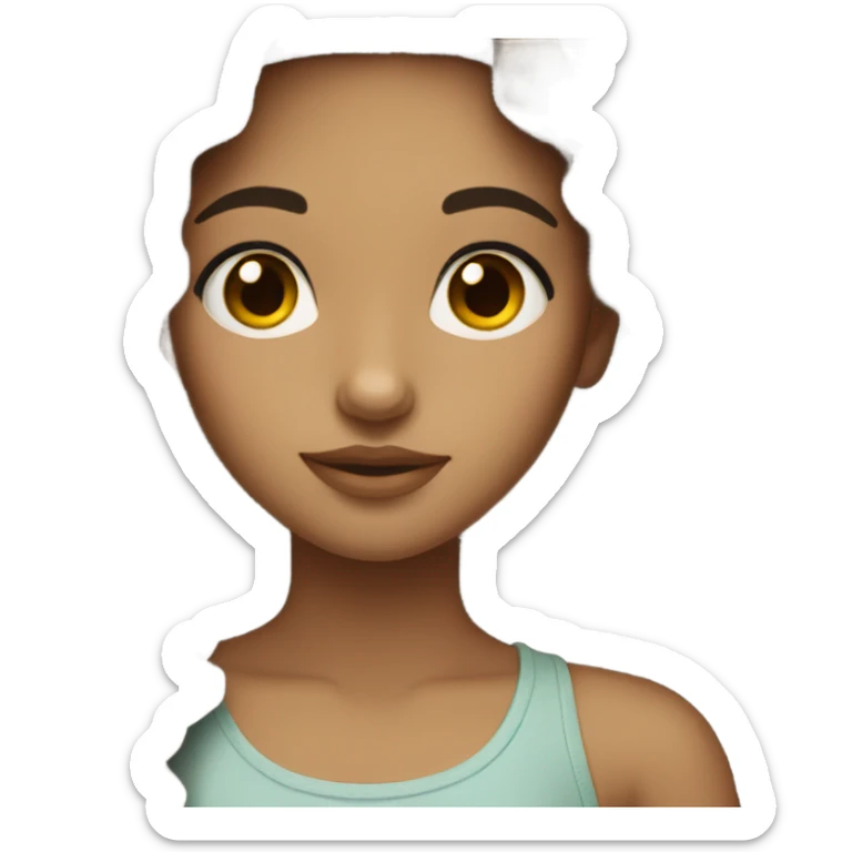 girl with dark brown wavy hair brown eyes and Olive skin sticker