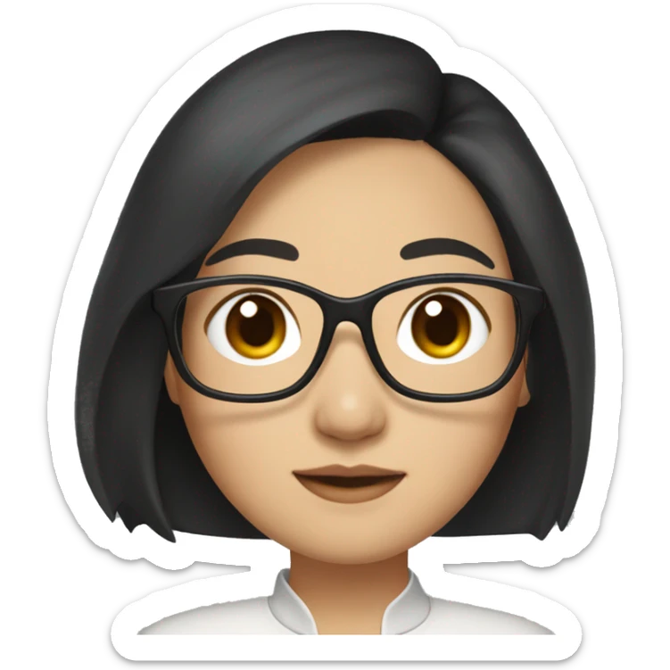 Whitney Lau, dark hair, chinese, woman, wearing glasses sticker