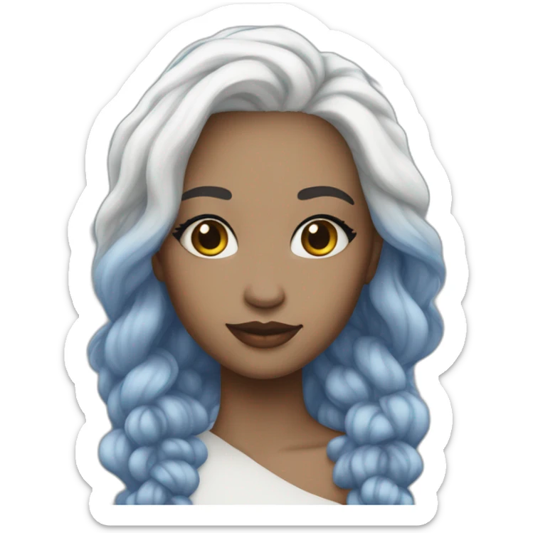 Vanessa Carlysle blue skin and white hair color sticker