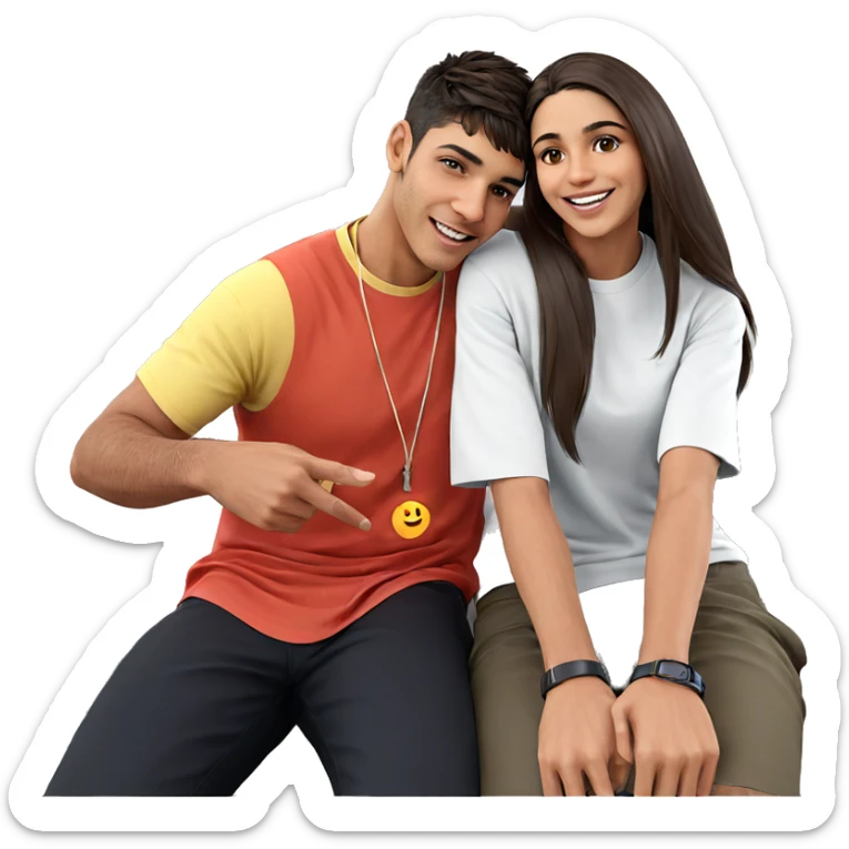 smiling couple indoors together sticker