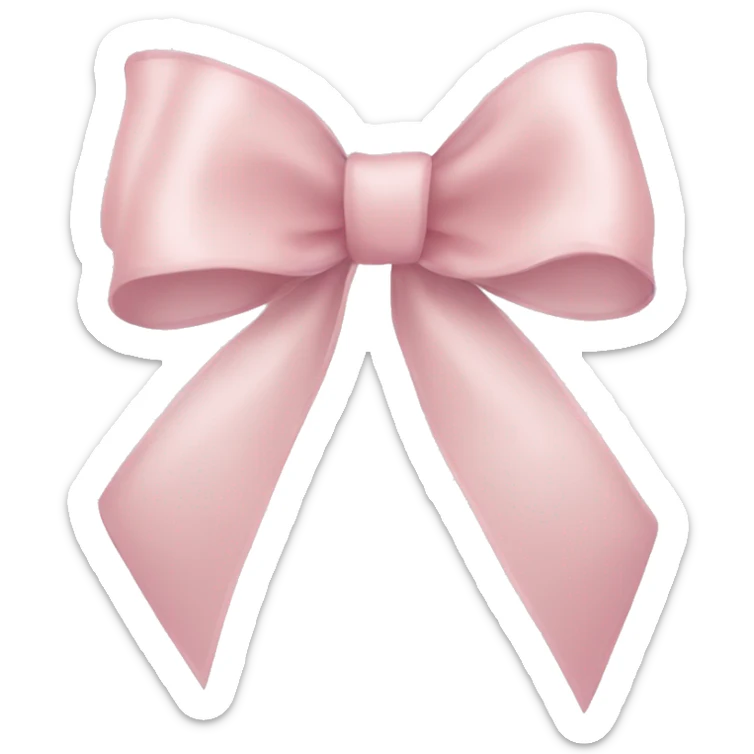 light pink ribbon bow sticker