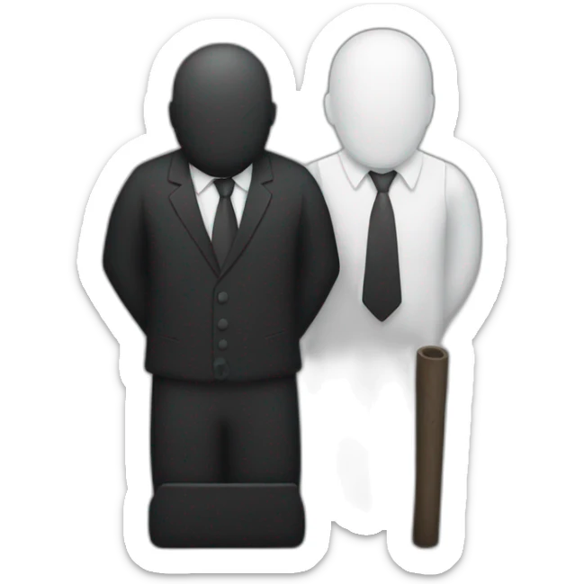 Un homme noir et un homme blanc qui ce serre la main sticker
