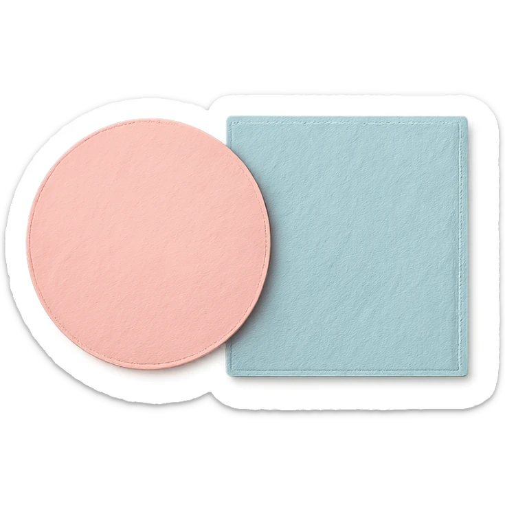 soft pastel simple circle and square stickers together sticker