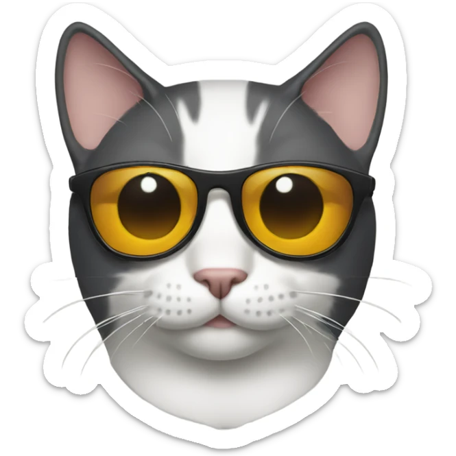 Cat with sunglasses sticker
