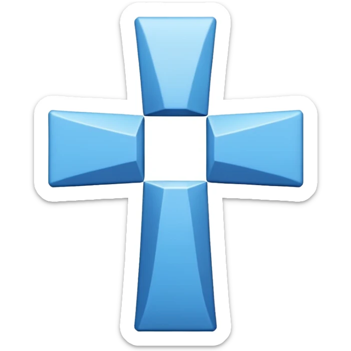 Make exactly as the cross is. Make the blue a little darker. ☩ The emoji is for X. the blue is for the box, the cross must be white sticker
