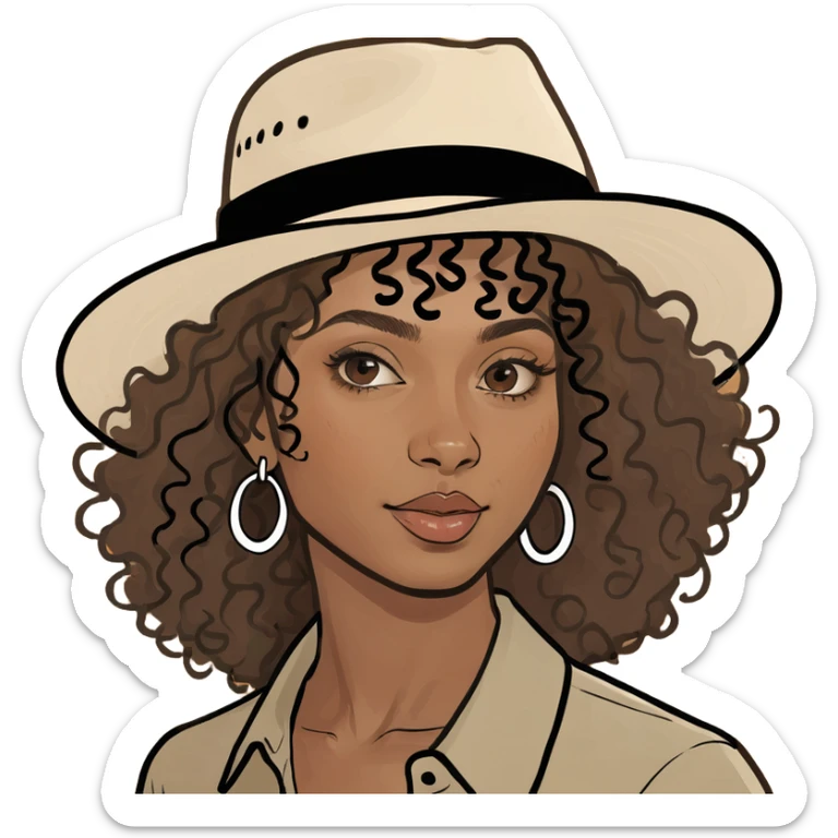Hi! Can you please create an emoji like the one titled “White girl holding a cow”, but instead of the blonde girl, I’d like a brown-skinned woman with curly hair and a hat, still holding the cow. Thank you! 🙏🏽  sticker