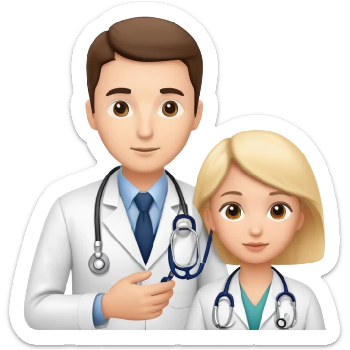 Cancer screening with doctor examining patient with stethoscope, medical check-up sticker