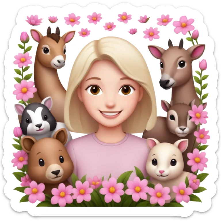 Me gusta el color rosado me gustan las flores me gustan los animales  sticker