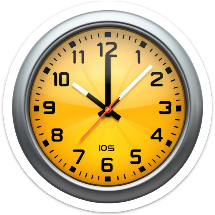 A close-up of a clock with sharply defined numbers and glowing hands, captured in dramatic lighting. The second hand is blurred into multiple trailing streaks to show rapid ticking, creating a sense of urgency and fast-passing time. sticker