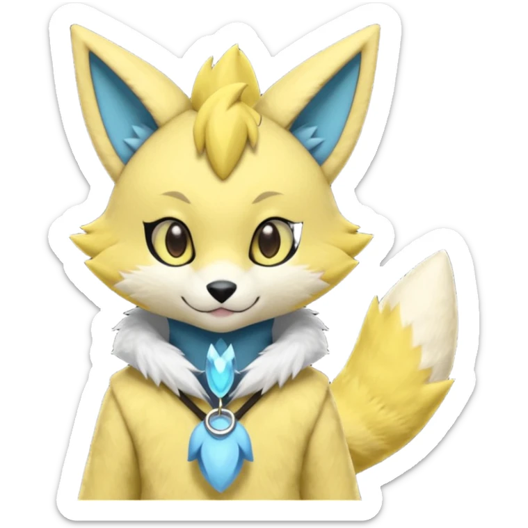 Kawaii adorable big-eyed cute Kemonomimi Nekomimi Japanese Anime Kemono Furry Style Manectric-Vernid-Zeraora-Sergal-Fursuit-furry-fursona sticker