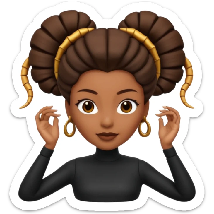 Scorpio zodiac signA 3D cartoon woman with a scorpion-shaped hairstyle, confident expression, smooth skin tone, Memoji-style. sticker