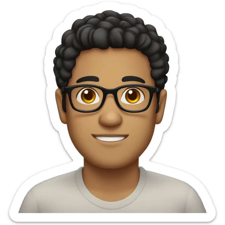 Latino Jewish guy with black eyes black hair and glasses sticker