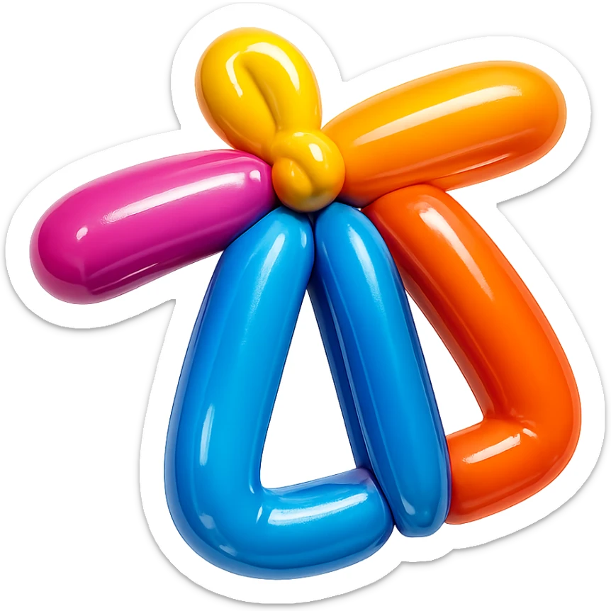 hairclip, shiny and inflated, balloon style sticker