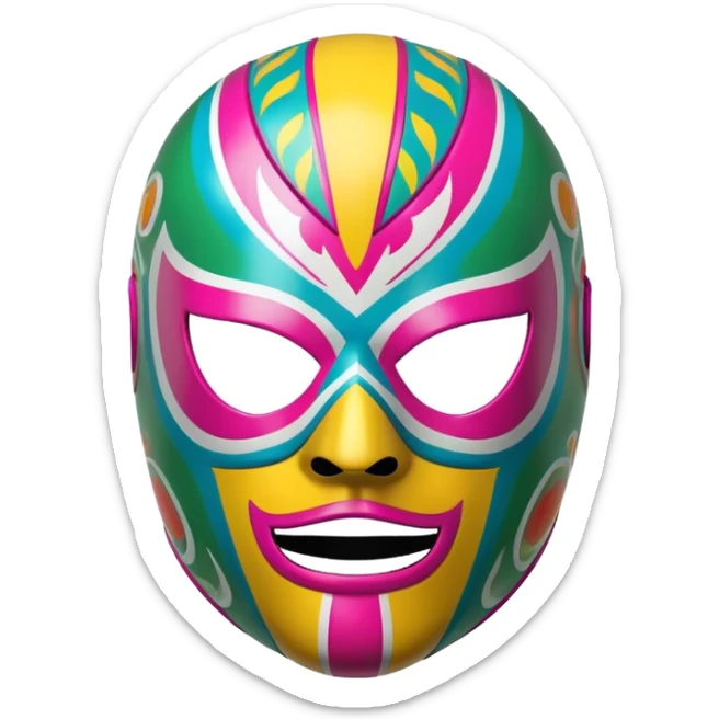 luchador ski mask, colorful mexican wrestling mask sticker