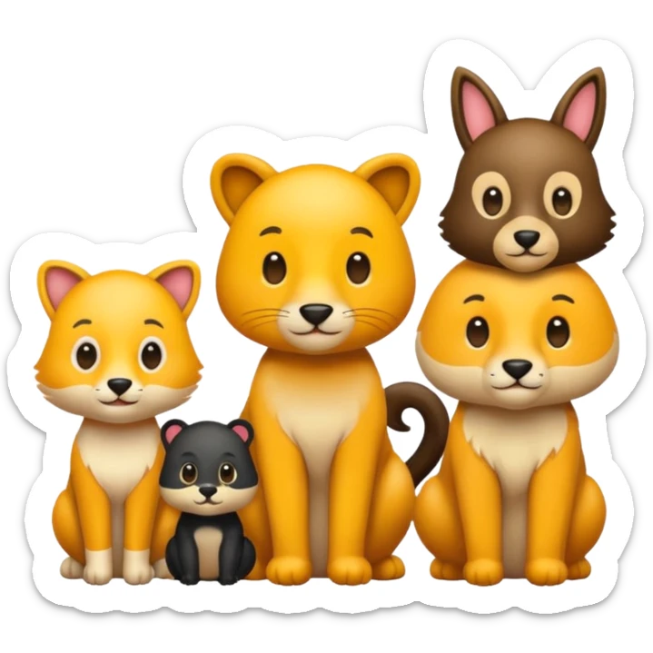 animal group with one male and two females sticker